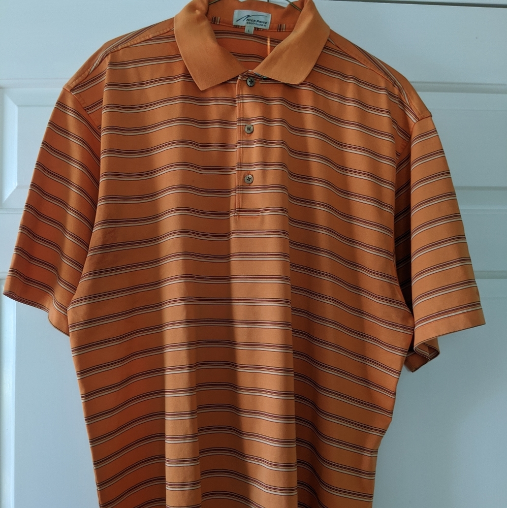Nick Price Cool Luxe Orange Golf Polo Shirt